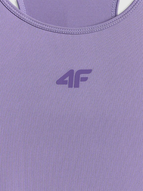 Damski top treningowy 4F 4FWSS26TFSLF0766 - fioletowy