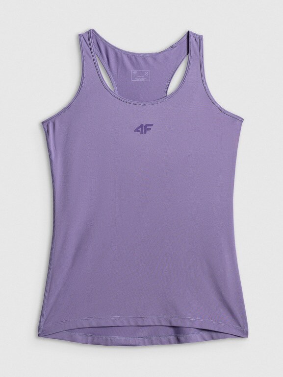 Damski top treningowy 4F 4FWSS26TFSLF0766 - fioletowy