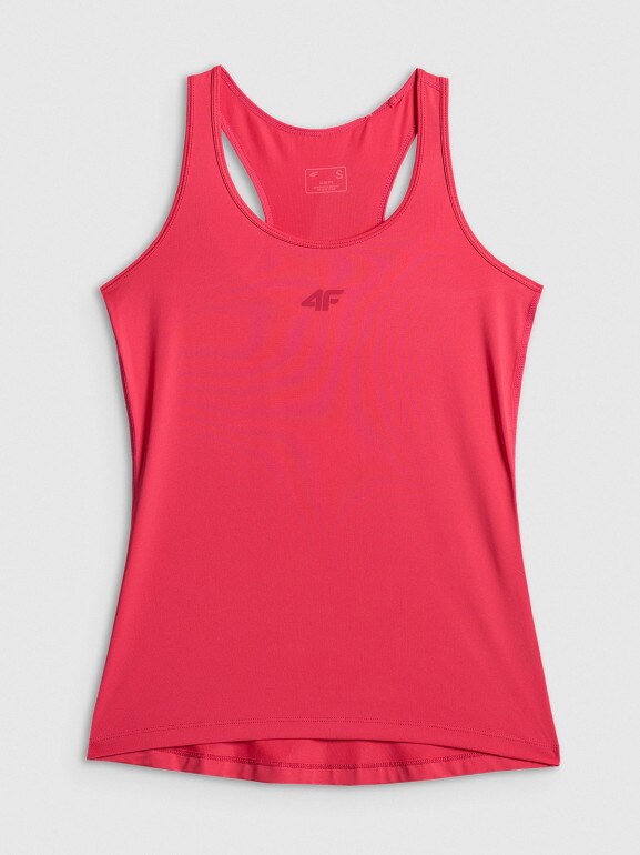 Damski top treningowy 4F 4FWSS26TFSLF0766 - koralowy