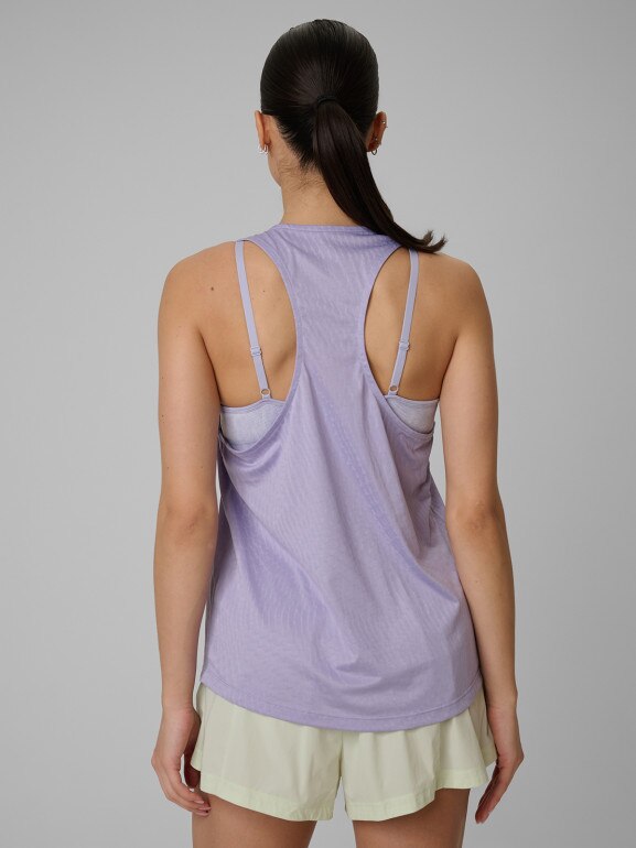 Damski top treningowy 4F 4FWSS26TFSLF743 - fioletowy
