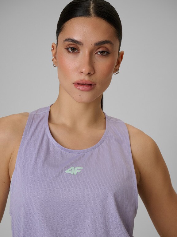 Damski top treningowy 4F 4FWSS26TFSLF743 - fioletowy