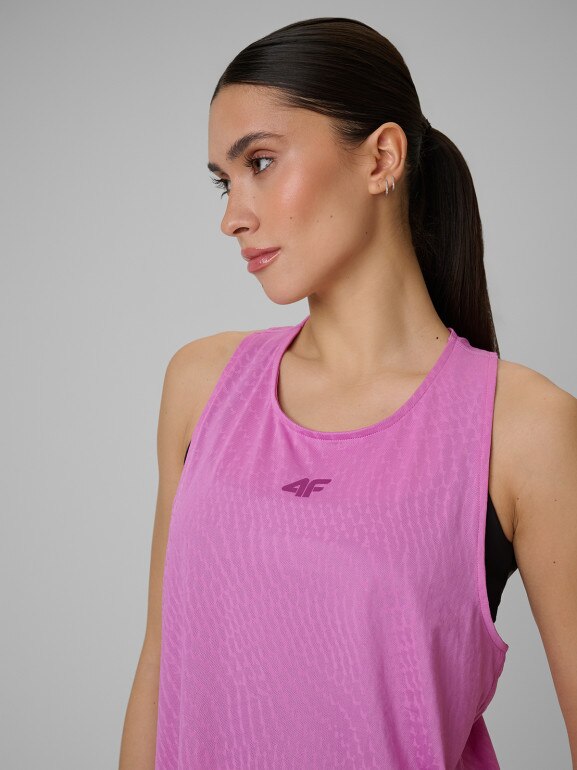 Damski top treningowy 4F 4FWSS26TFSLF743 - różowy