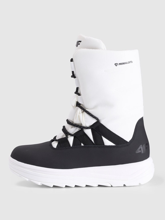 Damskie buty zimowe śniegowce INUA 4F 4FRAW25FSBSF041 - białe