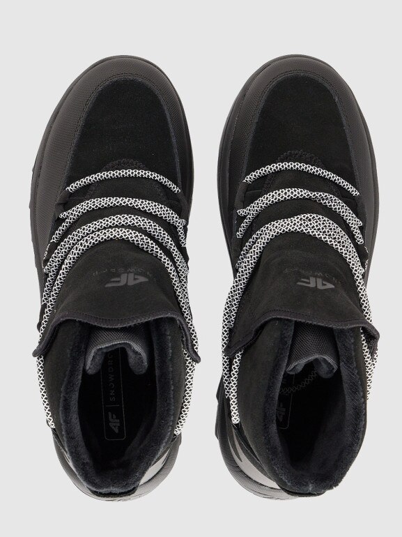 Damskie buty zimowe śniegowce SNOWDROP 4F 4FRAW25FSBSF042 - czarne