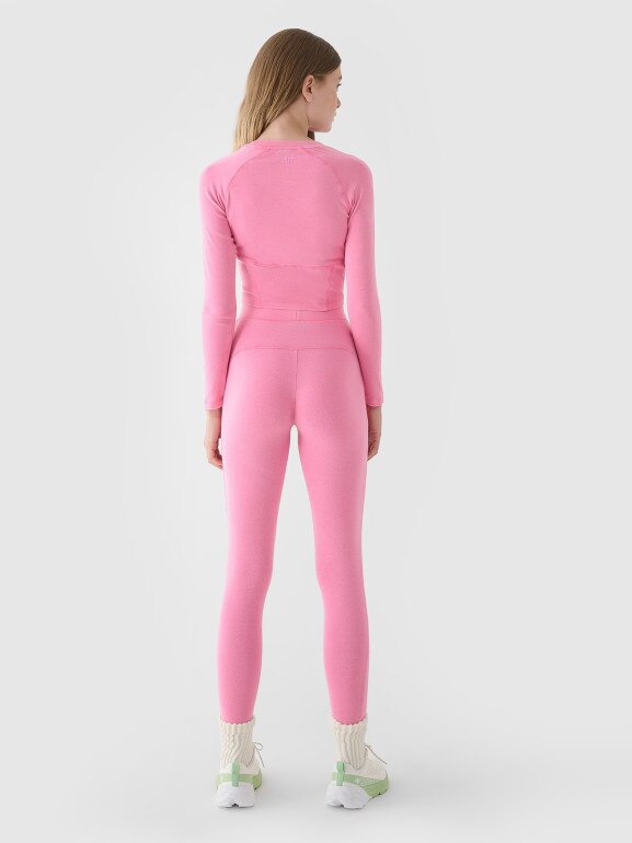 Damskie legginsy basic 4F 4FRAW24TTIGF250 - różowe