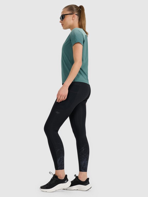 Damskie legginsy do biegania 4F 4FWAW25TFTIF357 - czarne