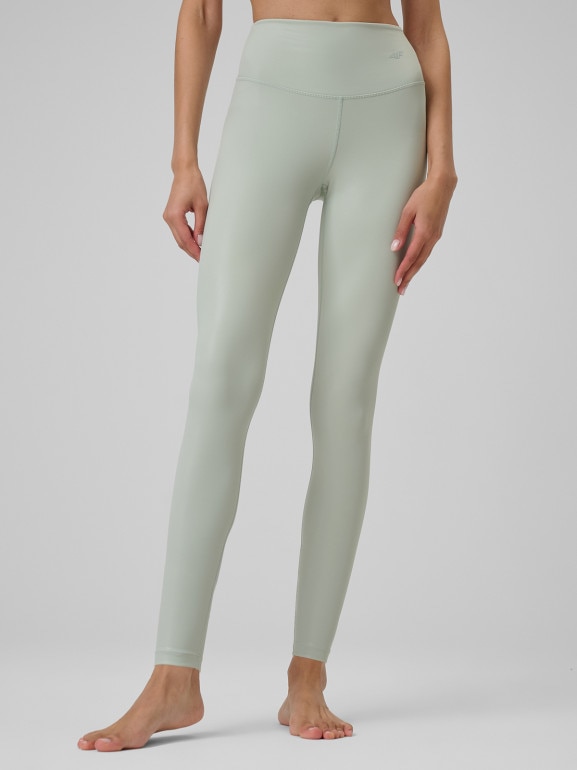 Damskie legginsy do jogi 4F 4FRSS26TFTIF494 - miętowe