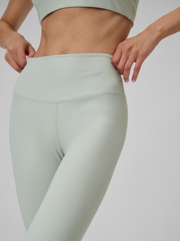 Damskie legginsy do jogi 4F 4FRSS26TFTIF494 - miętowe