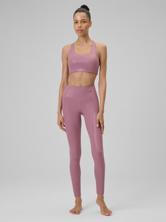 Damskie legginsy do jogi 4F 4FRSS26TFTIF494 - różowe