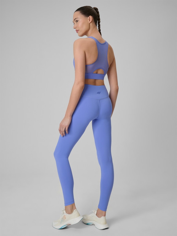 Damskie legginsy do jogi 4F 4FRSS26TFTIF530 - niebieskie