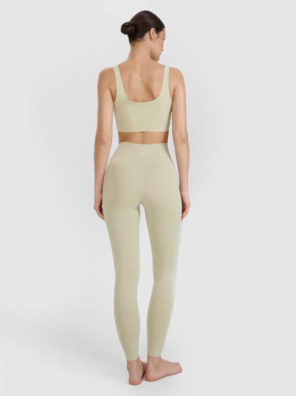 Damskie legginsy do jogi 4F 4FWSS25TFTIF323 - zielone