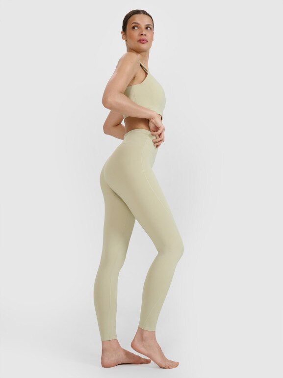 Damskie legginsy do jogi 4F 4FWSS25TFTIF323 - zielone