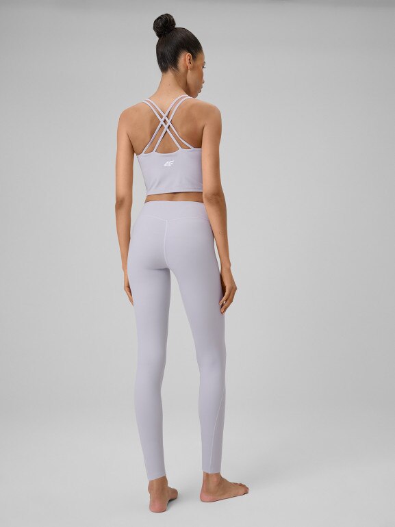 Damskie legginsy do jogi 4F 4FWSS26TFTIF404 - fioletowe