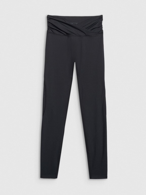 Damskie legginsy do jogi i pilatesu 4F 4FWAW25TFTIF369 - czarne