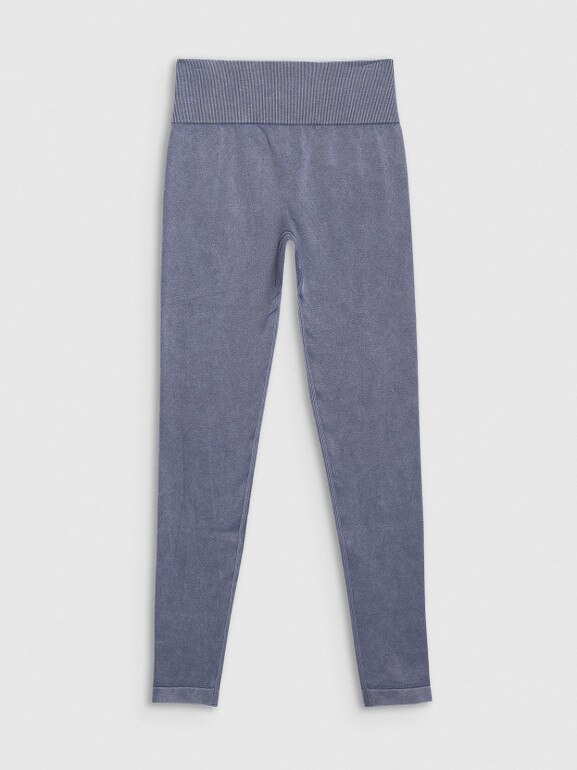 Damskie legginsy do jogi i pilatesu 4F 4FWAW25TFTIF407 - niebieskie