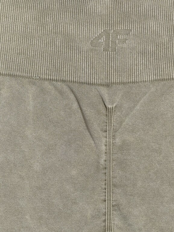Damskie legginsy do jogi i pilatesu 4F 4FWAW25TFTIF407 - zielone