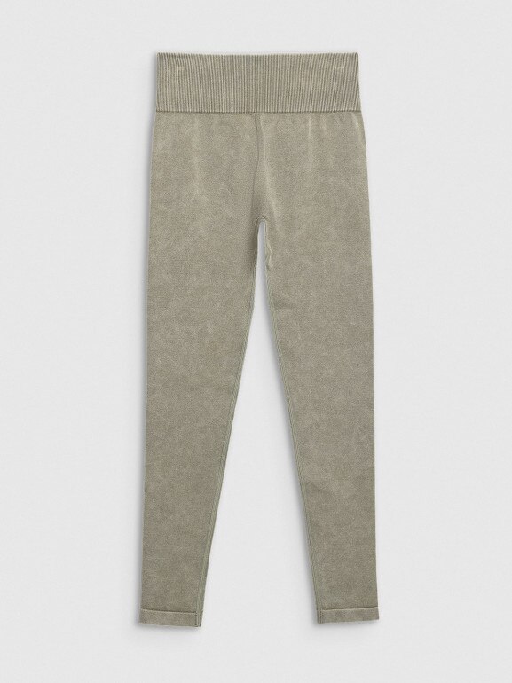 Damskie legginsy do jogi i pilatesu 4F 4FWAW25TFTIF407 - zielone