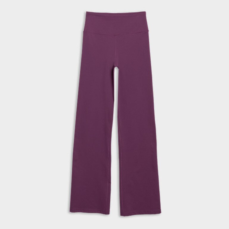 Damskie legginsy do jogi z rozszerzanymi nogawkami 4F 4FWSS25TFTIF324 - fioletowe
