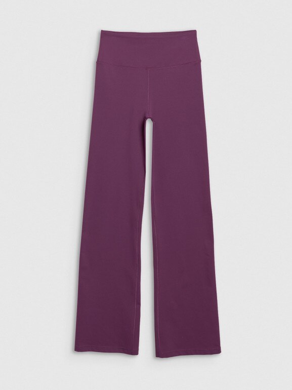 Damskie legginsy do jogi z rozszerzanymi nogawkami 4F 4FWSS25TFTIF324 - fioletowe