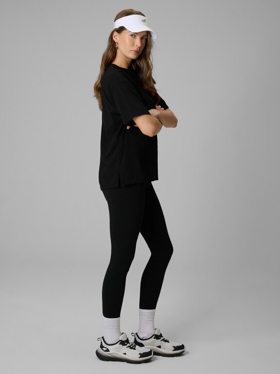 Damskie legginsy dzianinowe 4F 4FRAW25TTIGF321 - czarne