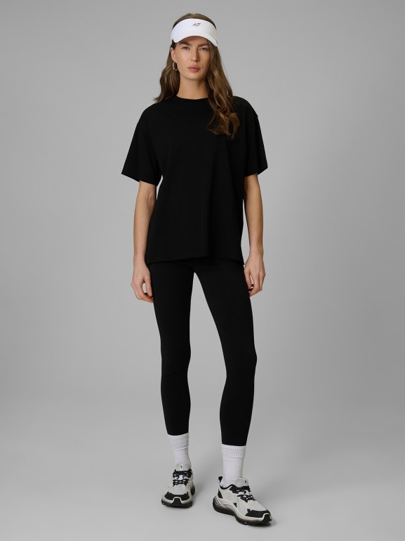 Damskie legginsy dzianinowe 4F 4FRAW25TTIGF321 - czarne