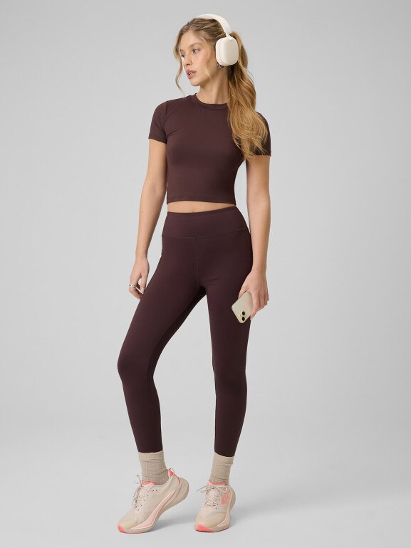 Damskie legginsy dzianinowe 4F 4FRSS26TTIGF323 - brązowe