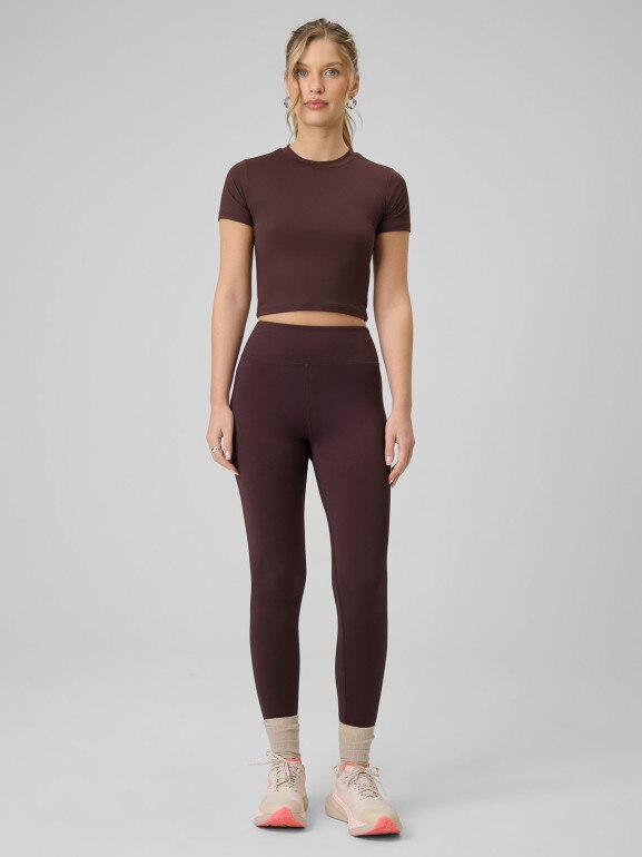 Damskie legginsy dzianinowe 4F 4FRSS26TTIGF323 - brązowe
