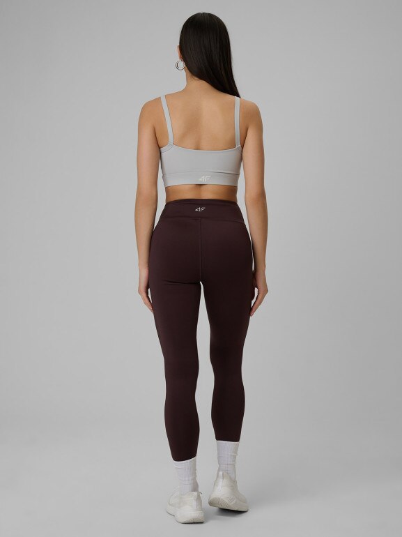 Damskie legginsy dzianinowe 4F 4FRSS26TTIGF323 - brązowe