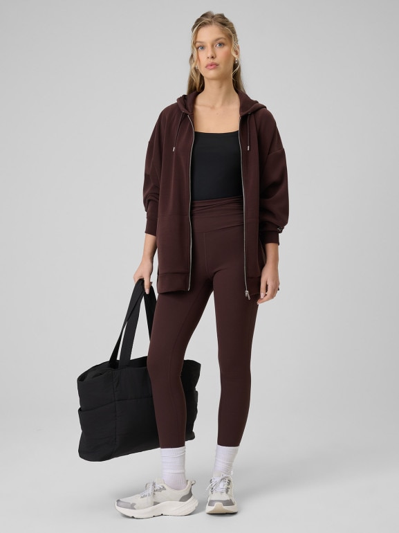 Damskie legginsy dzianinowe 4F 4FRSS26TTIGF324 - brązowe