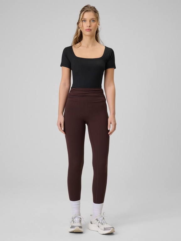 Damskie legginsy dzianinowe 4F 4FRSS26TTIGF324 - brązowe