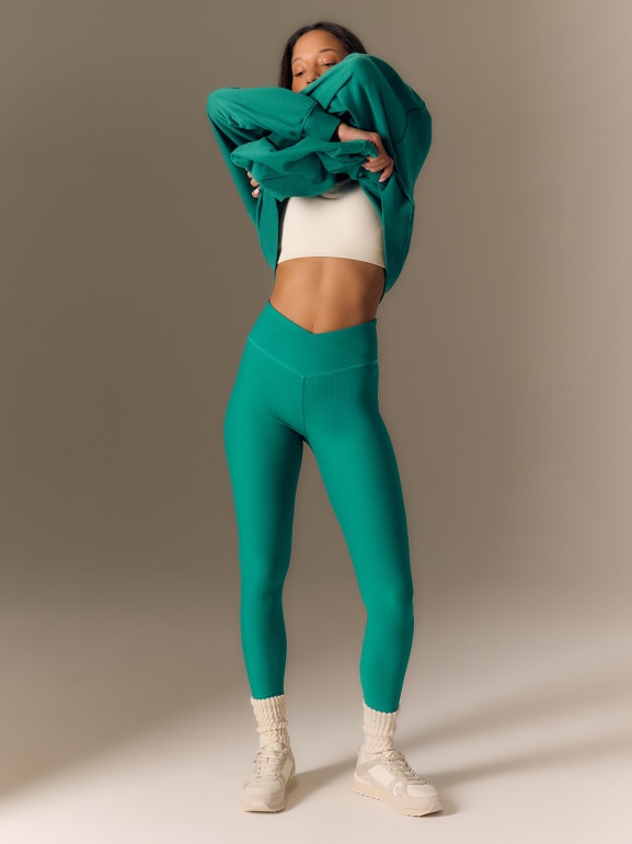 Damskie legginsy dzianinowe 4F 4FRSS26TTIGF328 - zielone