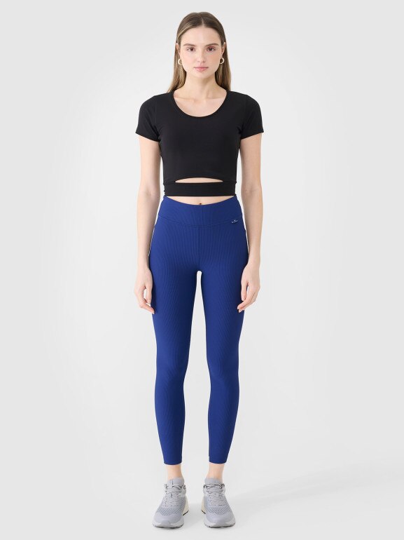 Damskie legginsy dzianinowe 4F 4FWSS25TTIGF204 - granatowe
