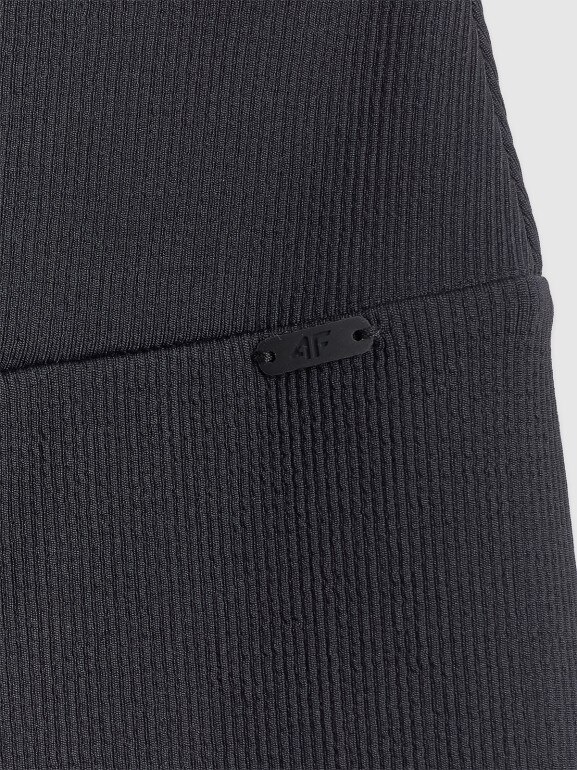 Damskie legginsy kolarki dzianinowe 4F 4FWSS26TSTIF017 - czarne