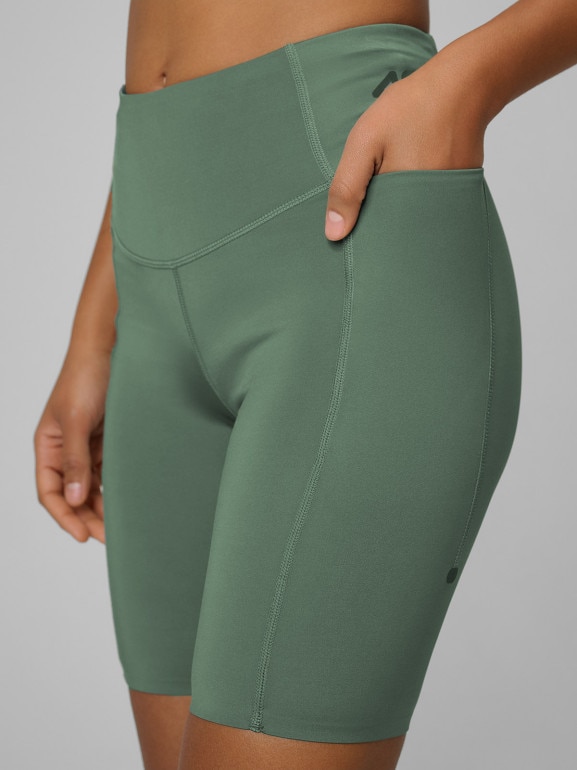 Damskie legginsy kolarki trekkingowe 4F 4FWSS26TFSTF067 - khaki