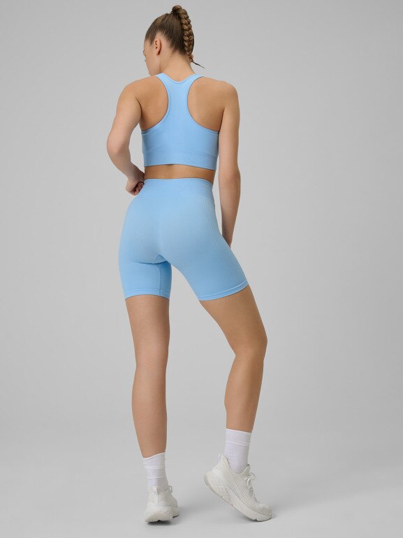Damskie legginsy kolarki treningowe 4F 4FWSS26TFSTF087 - niebieskie