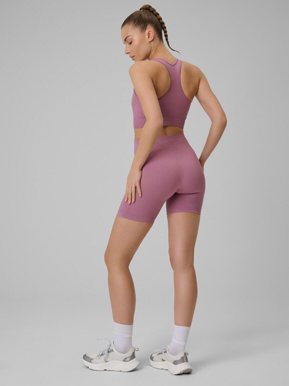 Damskie legginsy kolarki treningowe 4F 4FWSS26TFSTF087 - różowe