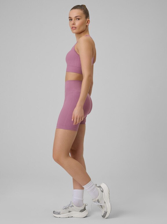 Damskie legginsy kolarki treningowe 4F 4FWSS26TFSTF087 - różowe