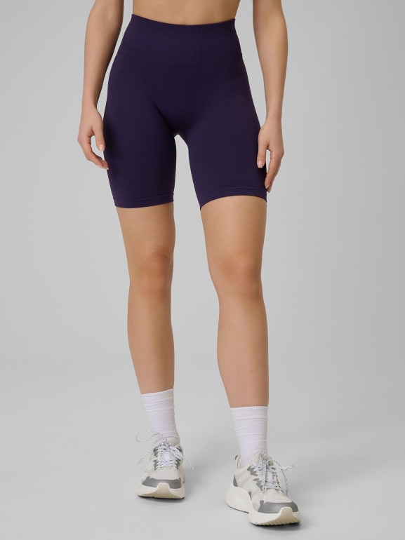 Damskie legginsy kolarki treningowe 4F 4FWSS26TFSTF109 - fioletowe