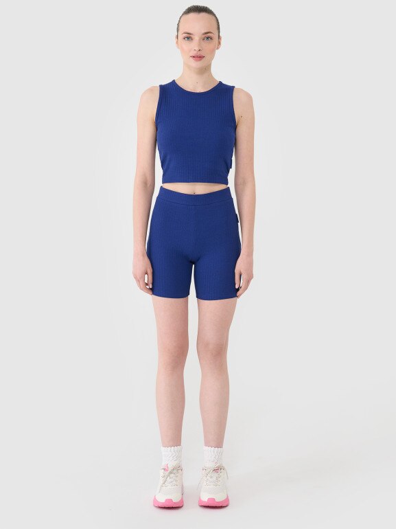 Damskie legginsy krótkie 4F 4FRSS25TSTIF016 - granatowe