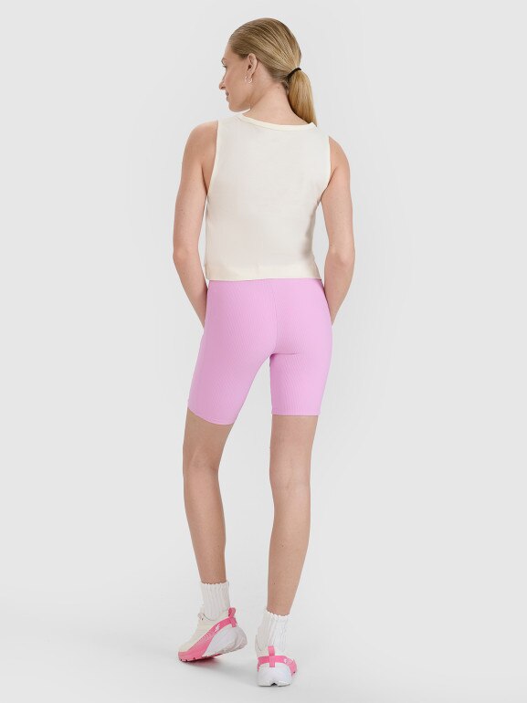 Damskie legginsy krótkie basic 4F 4FRSS25TSTIF020 - różowe