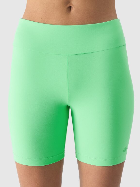 Damskie legginsy krótkie 4F 4FWSS24TTIGF151 - zielone