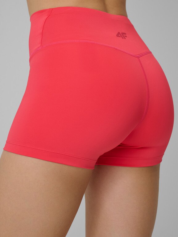 Damskie legginsy krótkie treningowe 4F 4FWSS26TFSTF086 - czerwone
