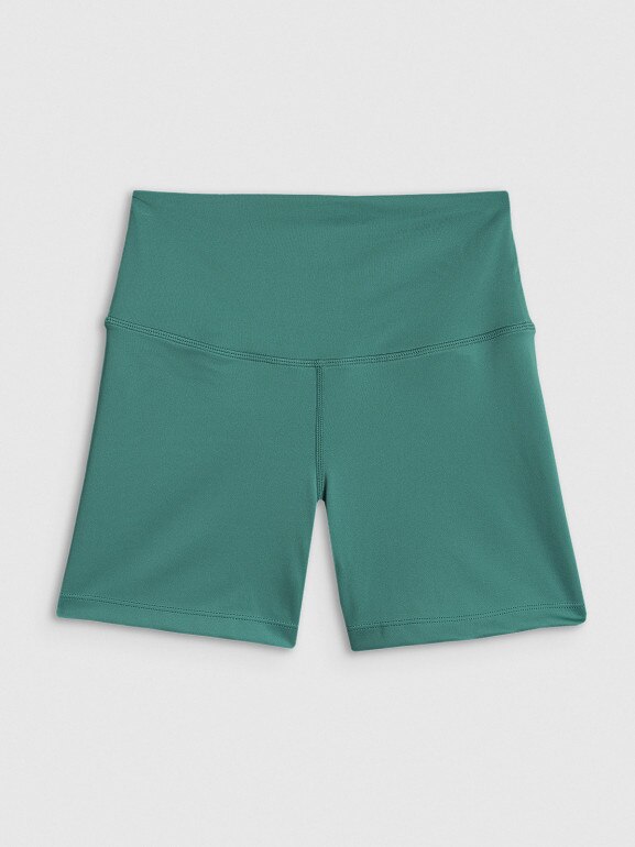 Damskie legginsy krótkie treningowe 4F 4FWSS26TFSTF086 - turkusowe