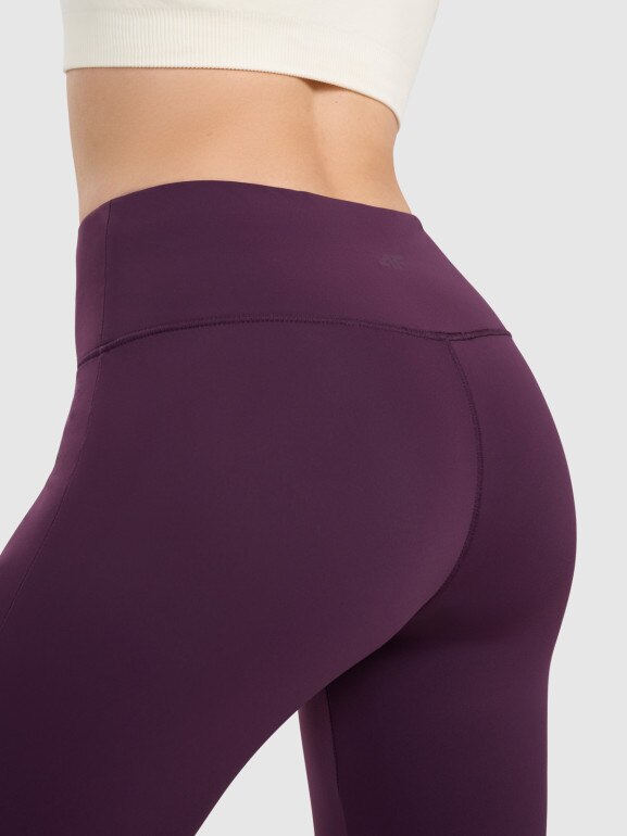 Damskie legginsy ocieplane 4F 4FWAW25TTROF1195 - fioletowe