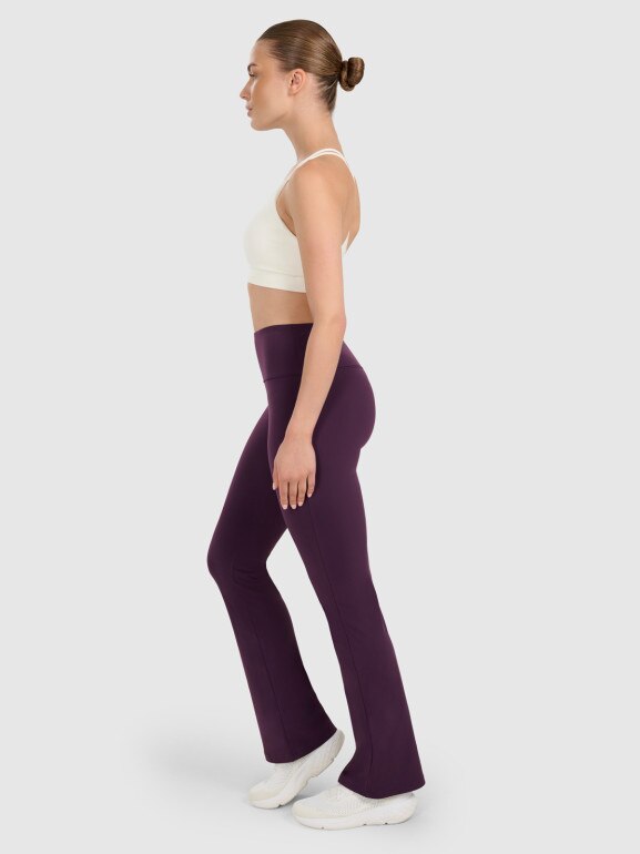 Damskie legginsy ocieplane 4F 4FWAW25TTROF1195 - fioletowe
