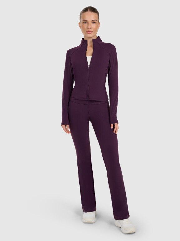 Damskie legginsy ocieplane 4F 4FWAW25TTROF1195 - fioletowe