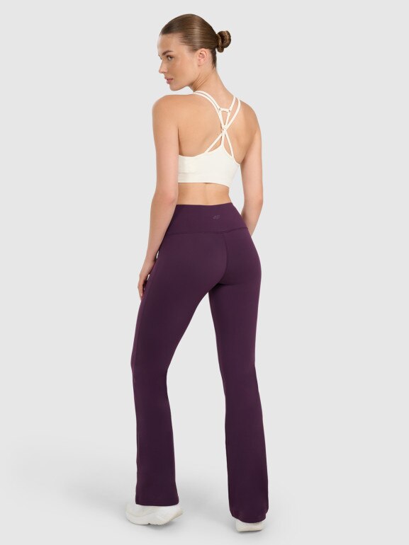Damskie legginsy ocieplane 4F 4FWAW25TTROF1195 - fioletowe