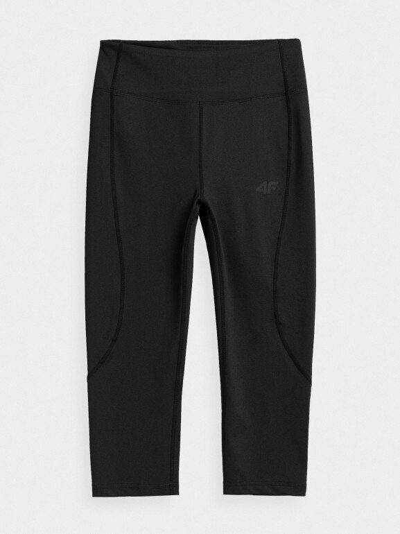 Damskie legginsy treningowe 3/4 4F NOSH4-SPDF350 - czarne