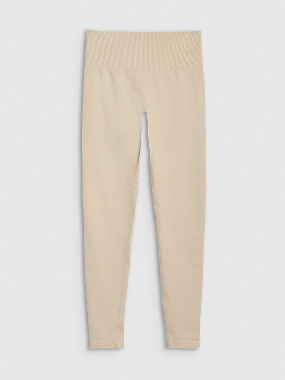 Damskie legginsy treningowe 4F 4FRAW25TFTIF445 - beżowy