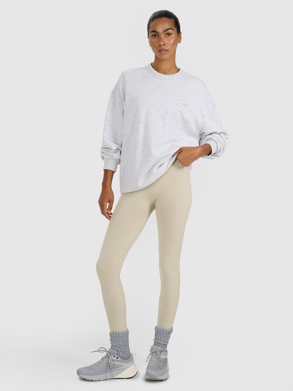Damskie legginsy treningowe 4F 4FRAW25TFTIF445 - beżowy